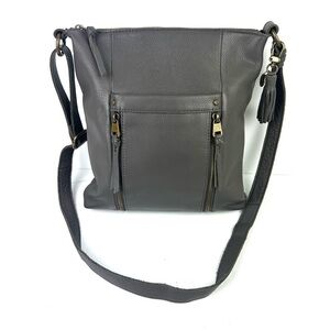 The Sak Collective Ladera Crossbody Bag‎ Gray Soft Leather Handbag Purse
